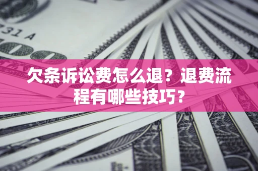 武汉欠条诉讼费怎么退？退费流程有哪些技巧？